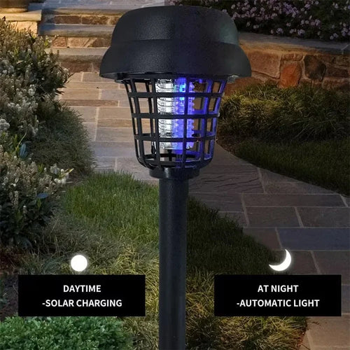 2/4Pcs Solar Bug Zapper Waterproof,Outdoor Mosquito Zapper, Lighting Mosquito Repellent Lamp for Indoor Outdoor Use Garden Patio